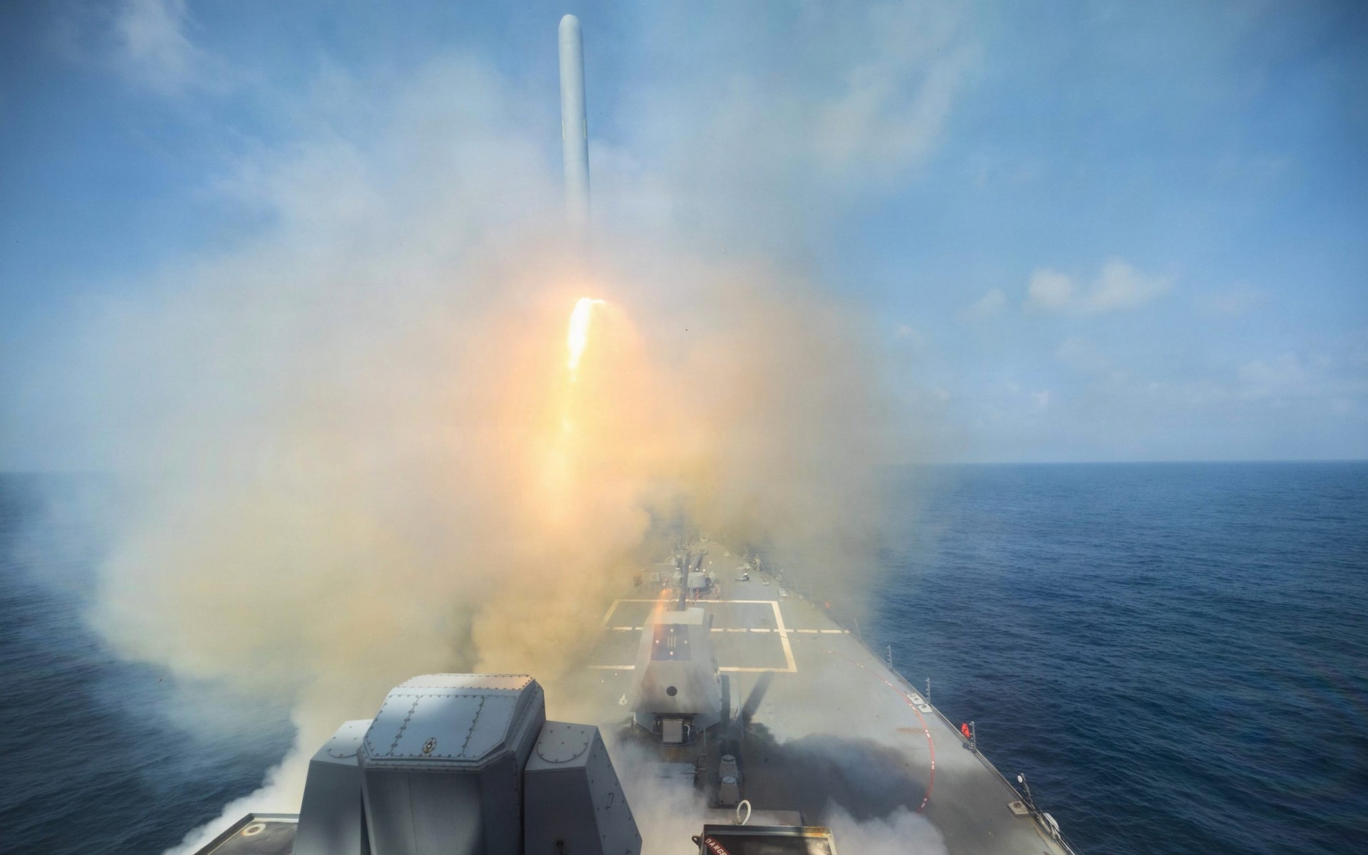 The Arleigh Burke-class guided-missile destroyer USS Spruance (DDG 111) fires a Tomahawk Land Attack Missile (TLAM) in support of Operation Epic Fury, on Saturday, Feb. 28, 2026