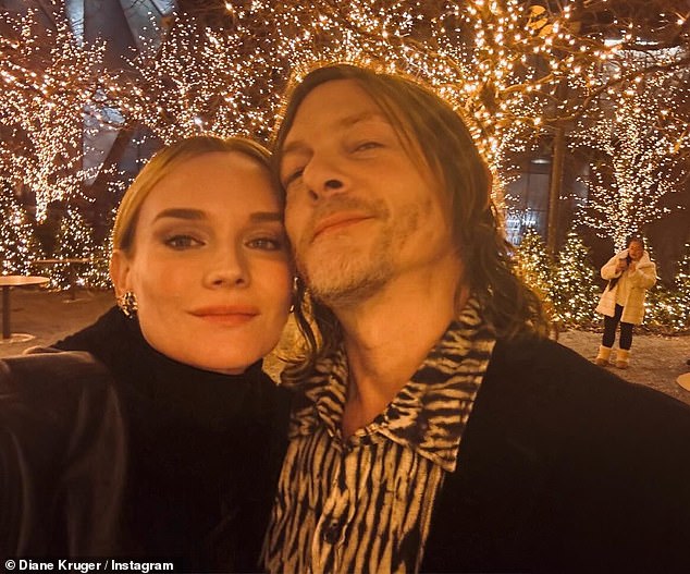 Diane Kruger glows in embellished bralette with partner Norman Reedus ...