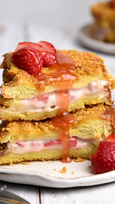 Guava stuffed French toast sweet & fluffy breakfast recipe