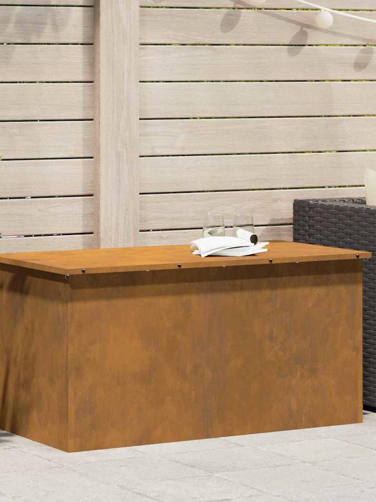 Forget tacky plastic garden storage boxes — this weathered steel chest ...