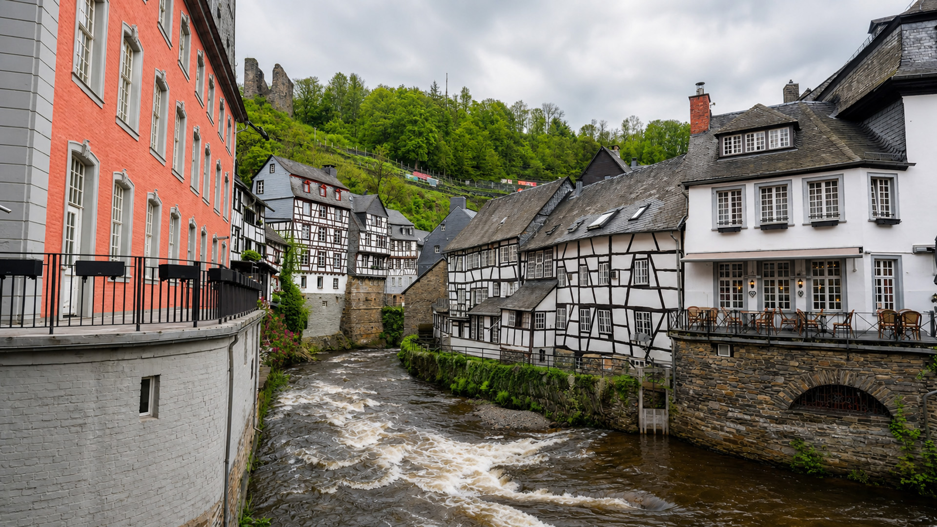 Explore historic Monschau Germany at sunrise (4K)