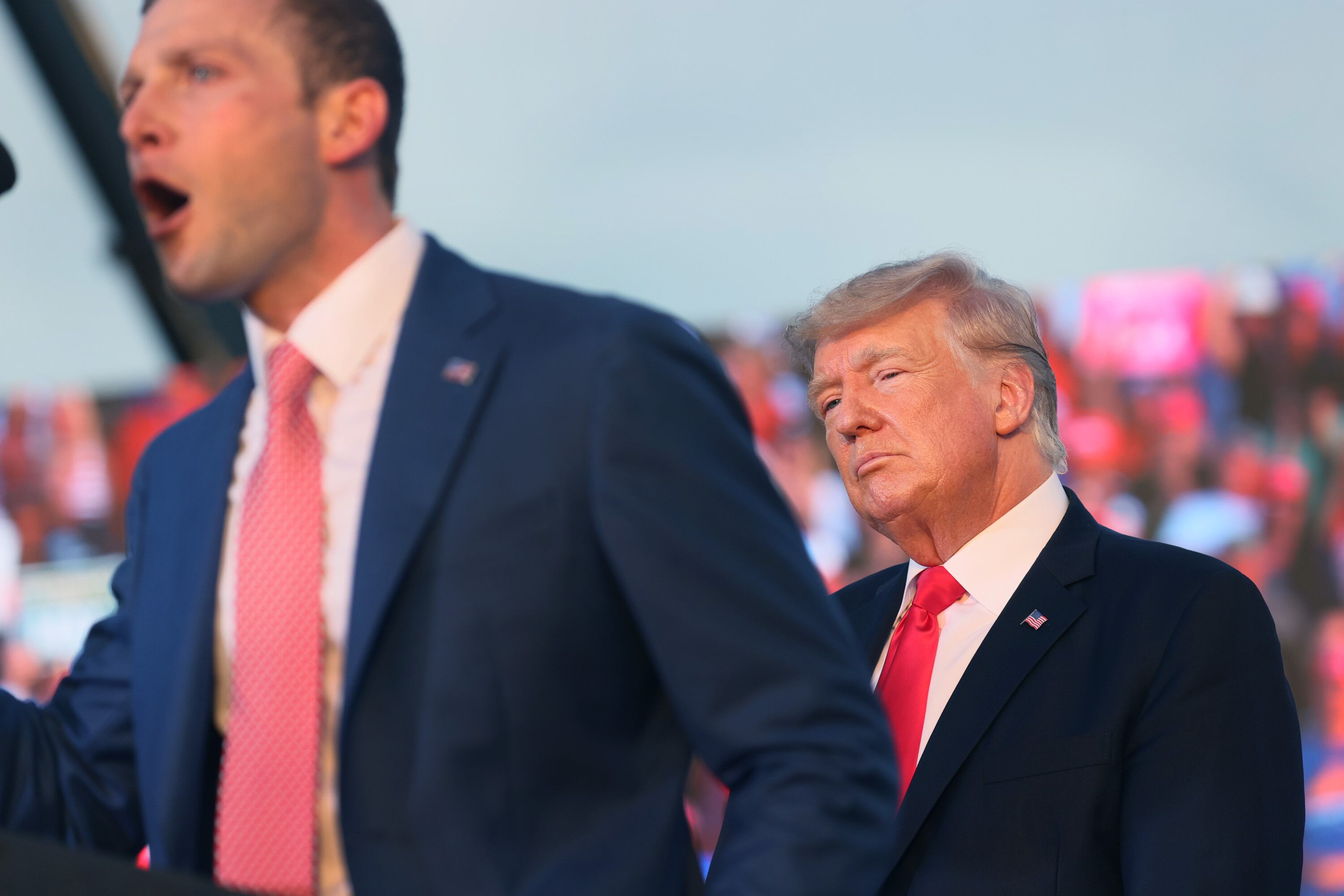 Trump appeared at a rally in support of Miller's congressional campaign in 2021. / Scott Olson/Getty Images