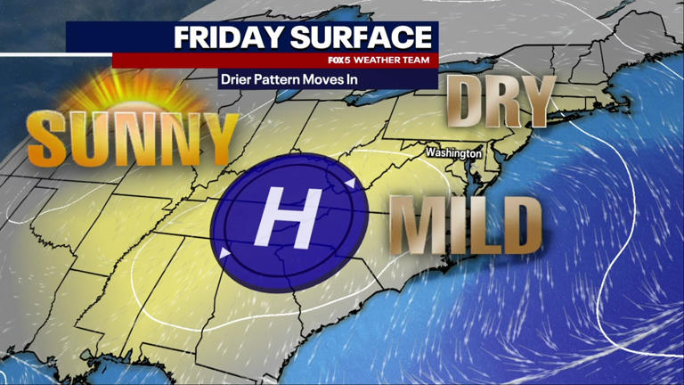 DC weather: Mild, breezy Friday with highs near 71 degrees; mostly dry ...