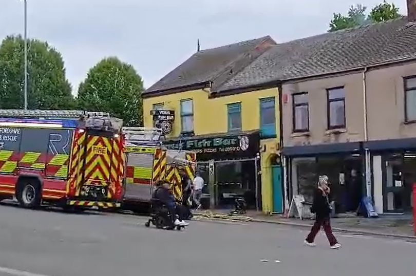 Crews tackle fire at Hanley fish and chip shop