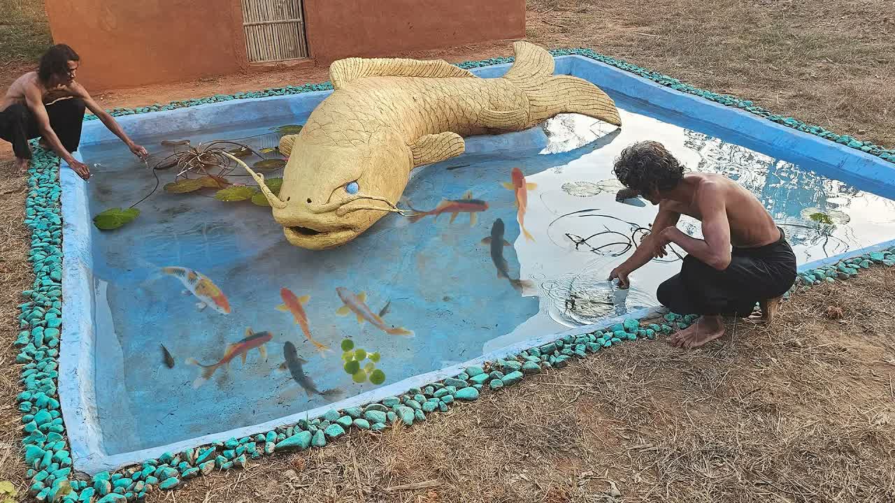 He started digging in the forest... then giant fish statues appeared