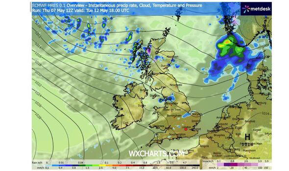 Snow maps show UK battered by 30 hours of blizzards from Tuesday - as ...