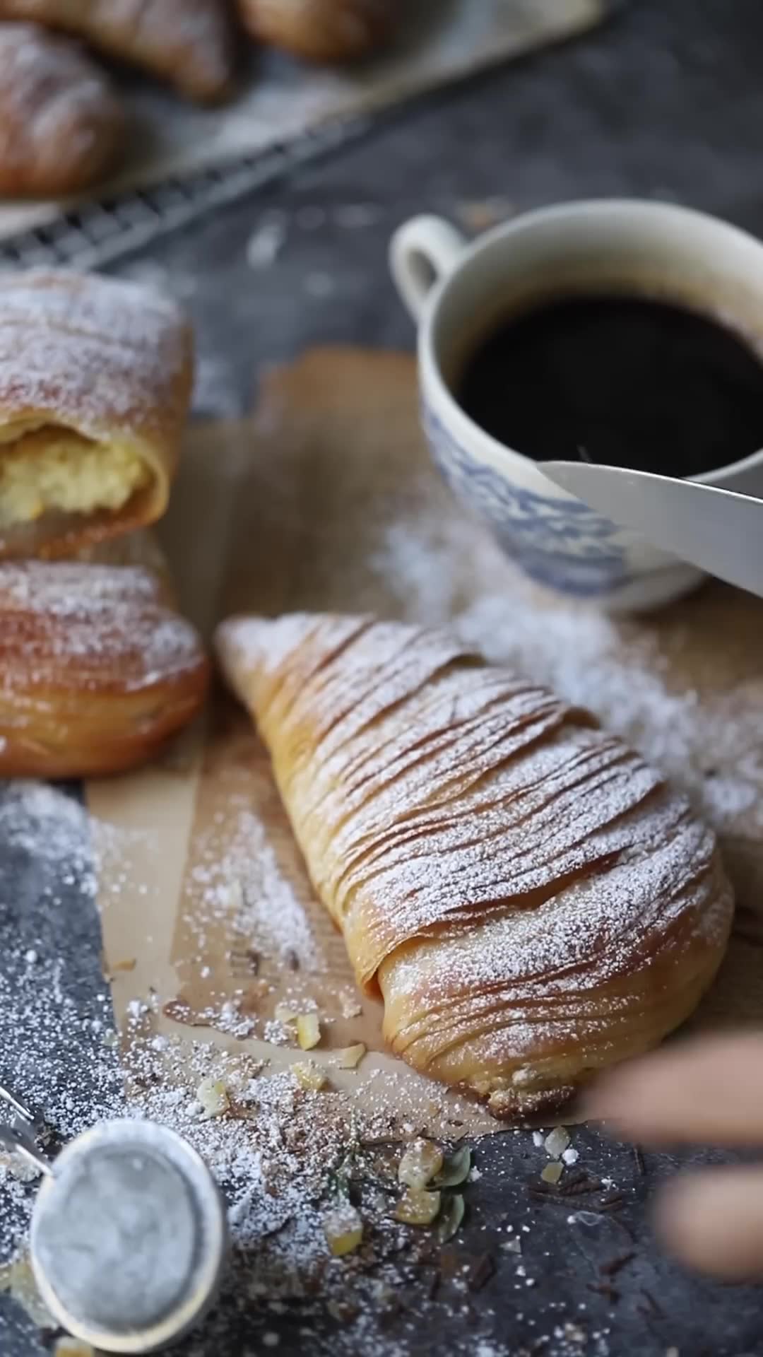 Two show-stopping desserts featuring layered cake and shell pastry