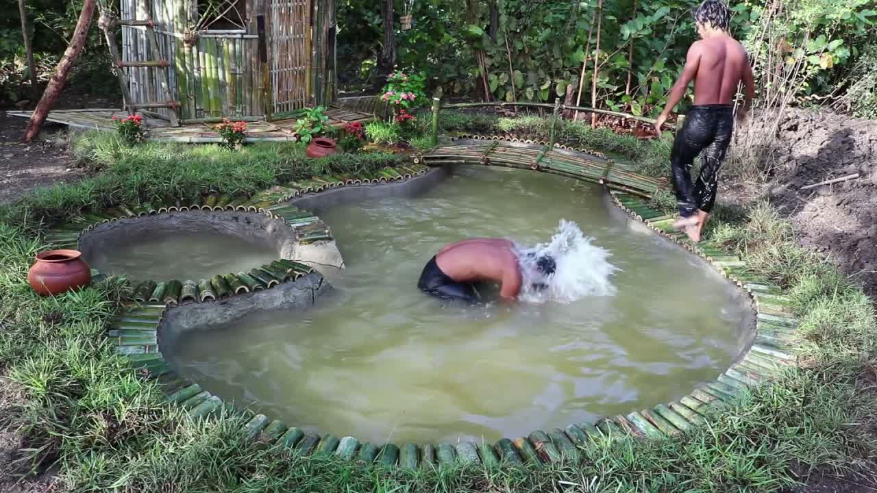 He disappeared into the deep forest then built a giant swimming pool ...