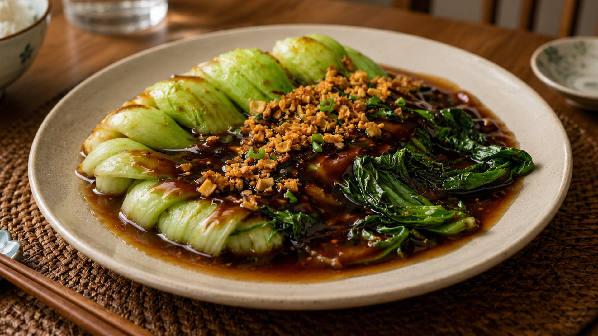 What makes bok choy in oyster sauce so light and flavorful