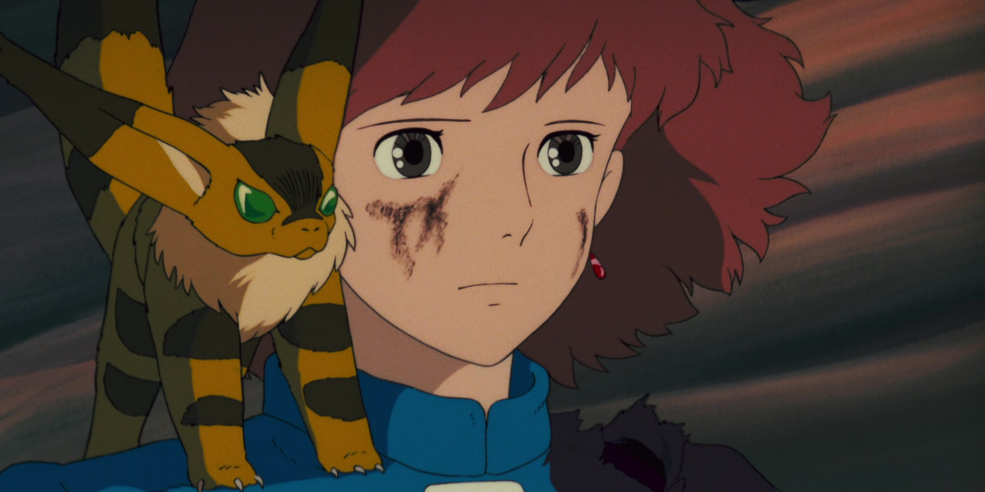 Nausicaä of the Valley of the Wind anime featured image - Nausicaä and her pet looking forward