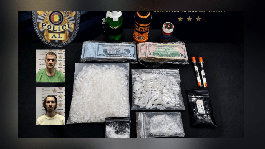 Two Huntsville men arrested after pound of meth seized during traffic stop