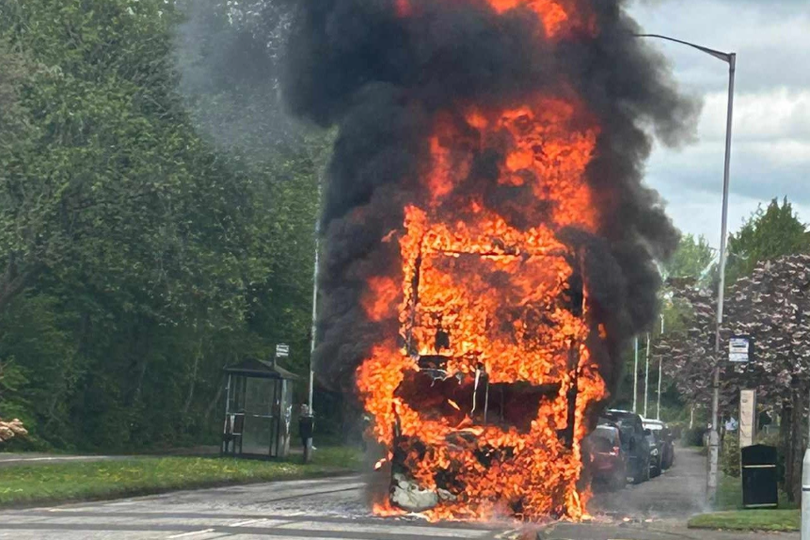 Fire rips through Stagecoach bus outside college in Fife