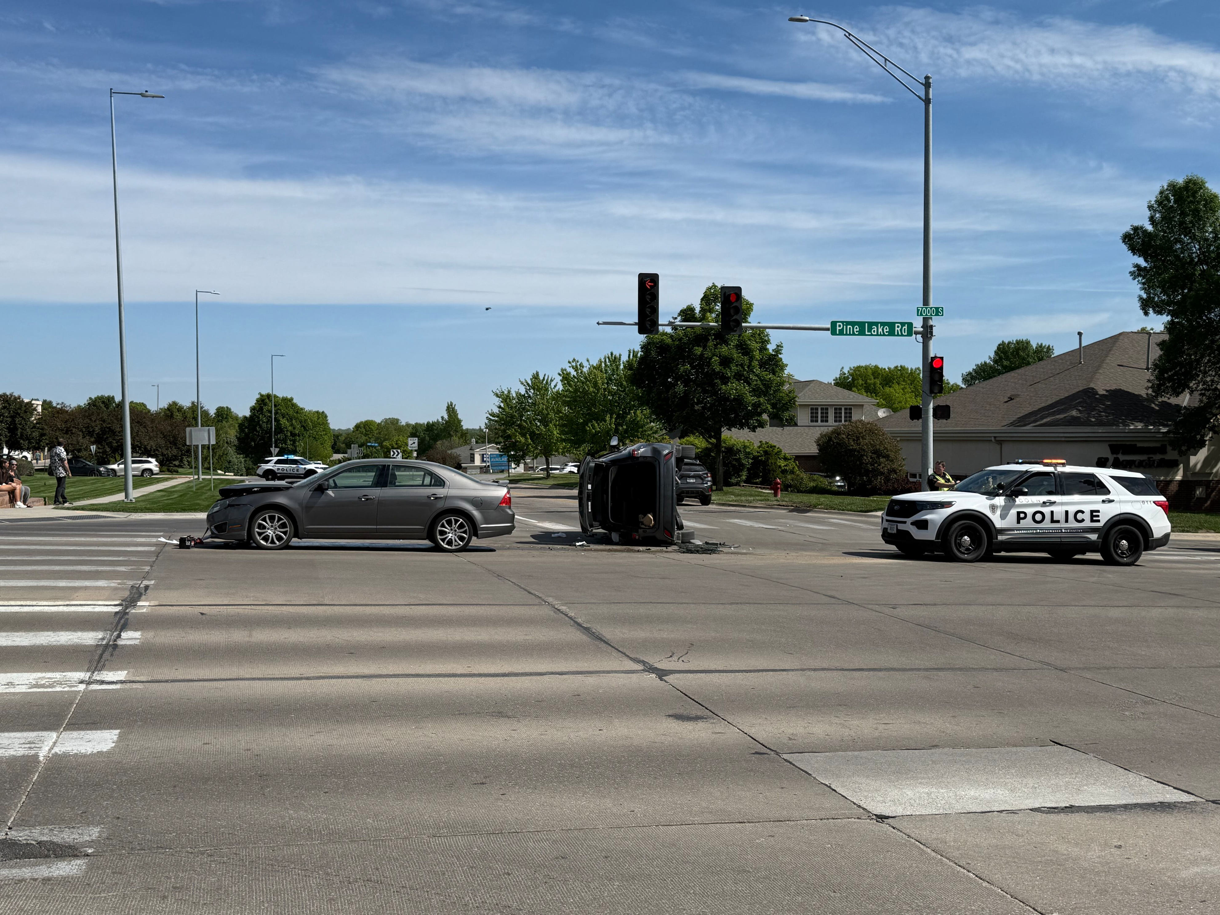 One person hospitalized after vehicle flips on its side in south ...
