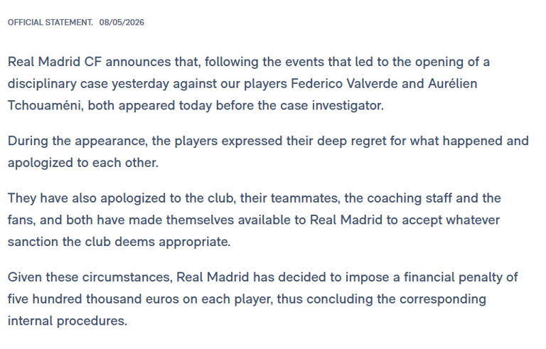 Real Madrid fine Valverde, Tchouameni Rs 5.5 core each after mega brawl ...
