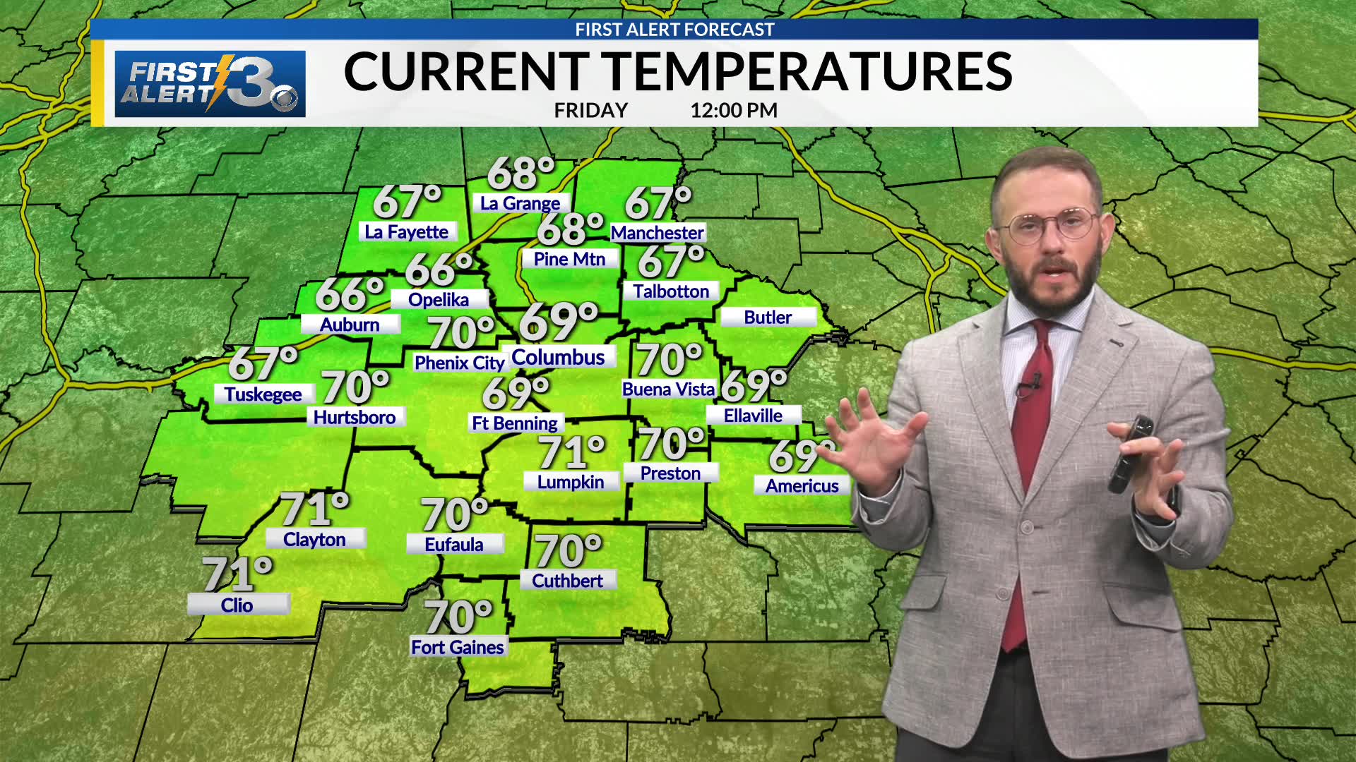 Friday midday weather update