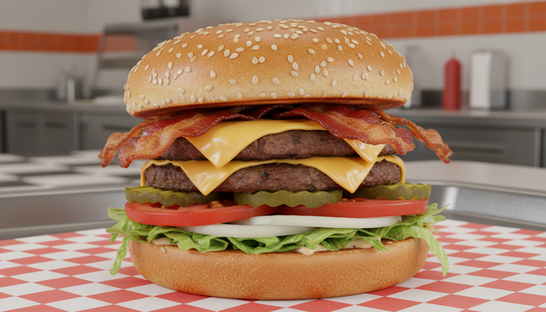Fast food feasts: The 7 double bacon cheeseburgers fans crave