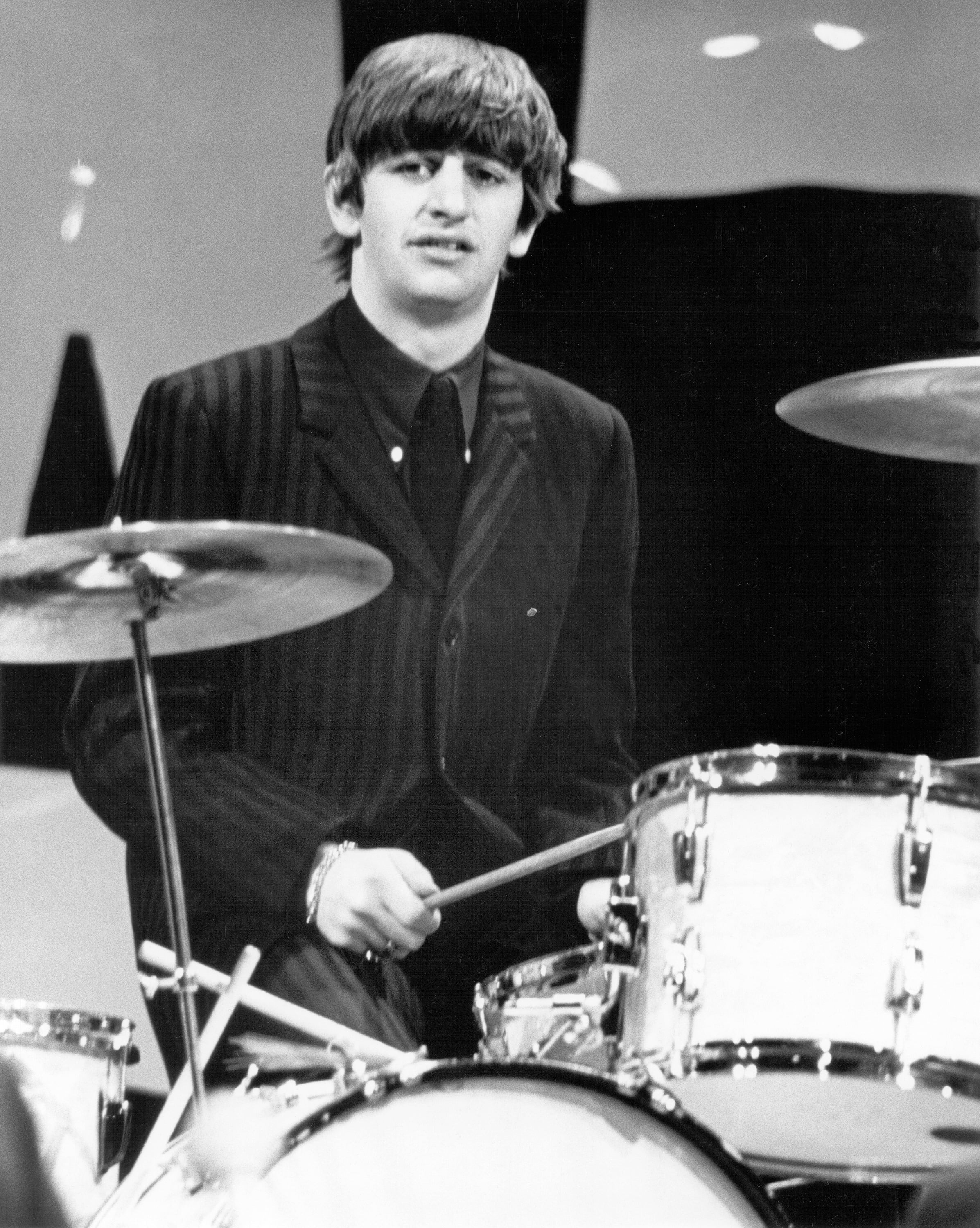 1964: Drummer Ringo Starr of the rock and roll band