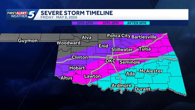 Severe storms drop damaging hail across much of Oklahoma Friday