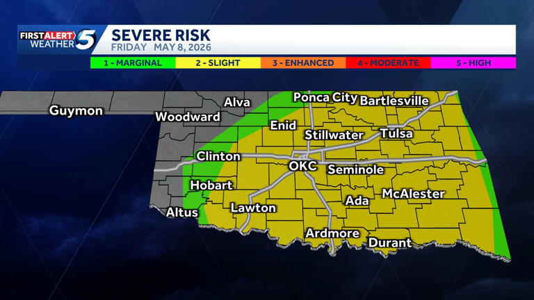 Severe storms drop damaging hail across much of Oklahoma Friday