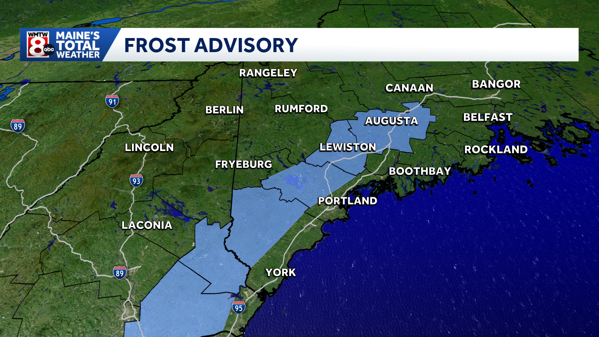Frost advisory in effect for parts of inland Maine