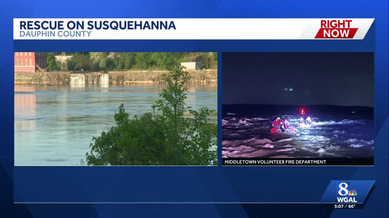Firefighters rescued after saving stranded boaters on Susquehanna River