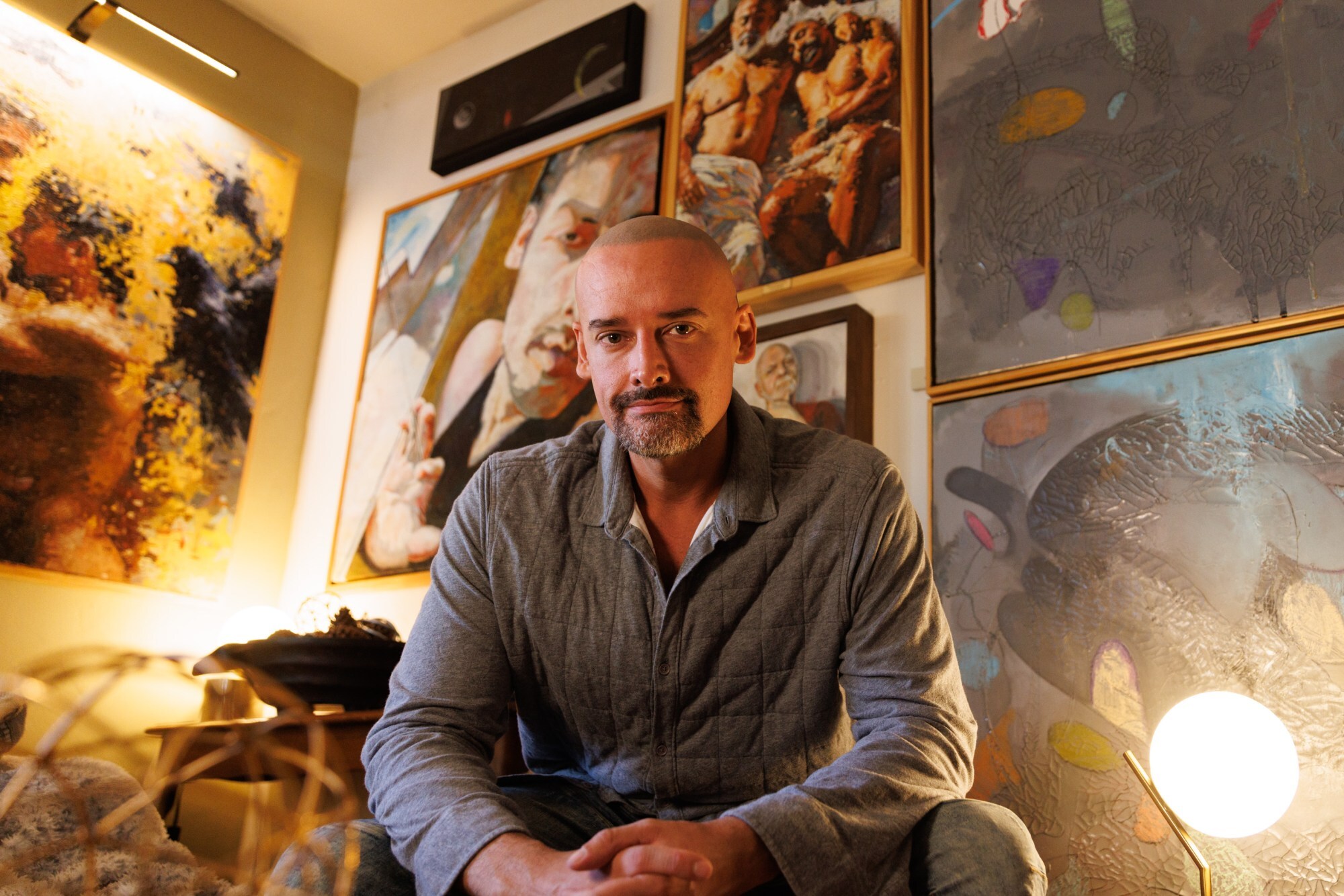 His paintings are a chance to connect with others and be kinder to himself