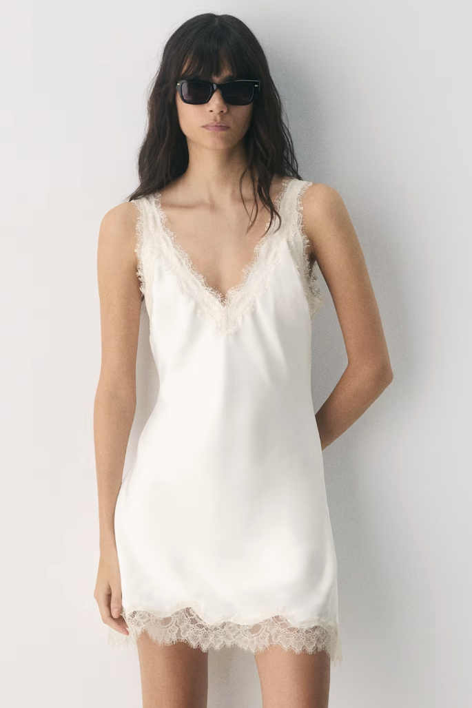 white lace knee length dress ZAPAKA Women White Mermaid Knee Length Party Dress Short Sleeves Lace  Tiered Cocktail Dress – ZAPAKA NZ main image 1