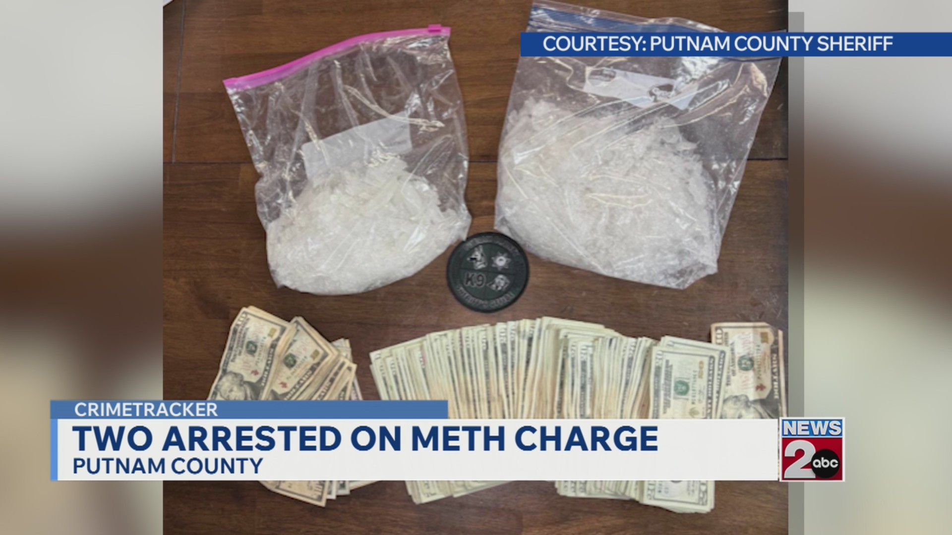 2 charged after Putnam County traffic stop leads to 'large' meth bust