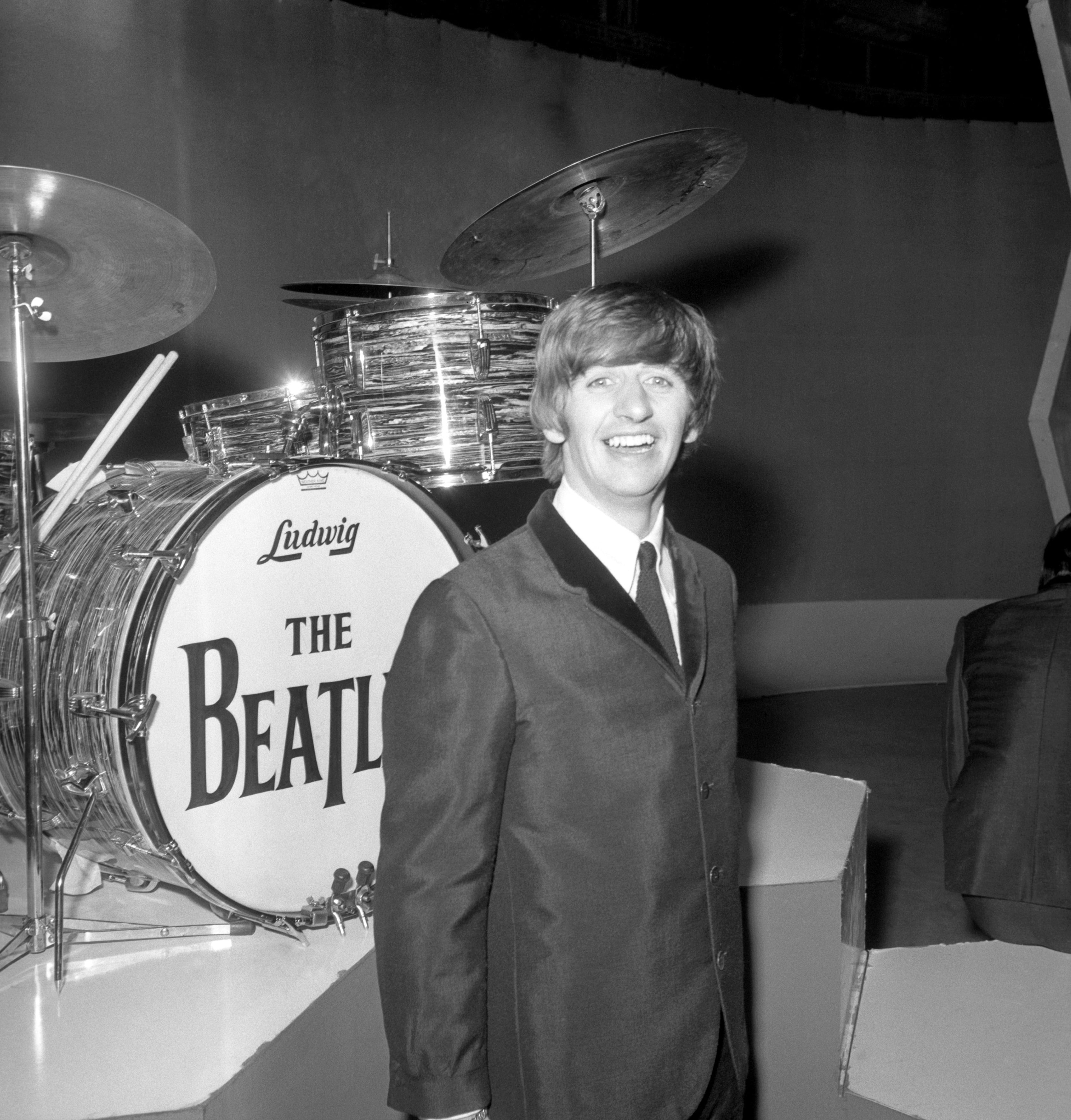 1964 - Ringo Starr, 24, at the BBC's Lime Grove Studios, a day after the premiere of The Beatles' film A Hard Day's Night. (Photo by PA Images via Getty Images)