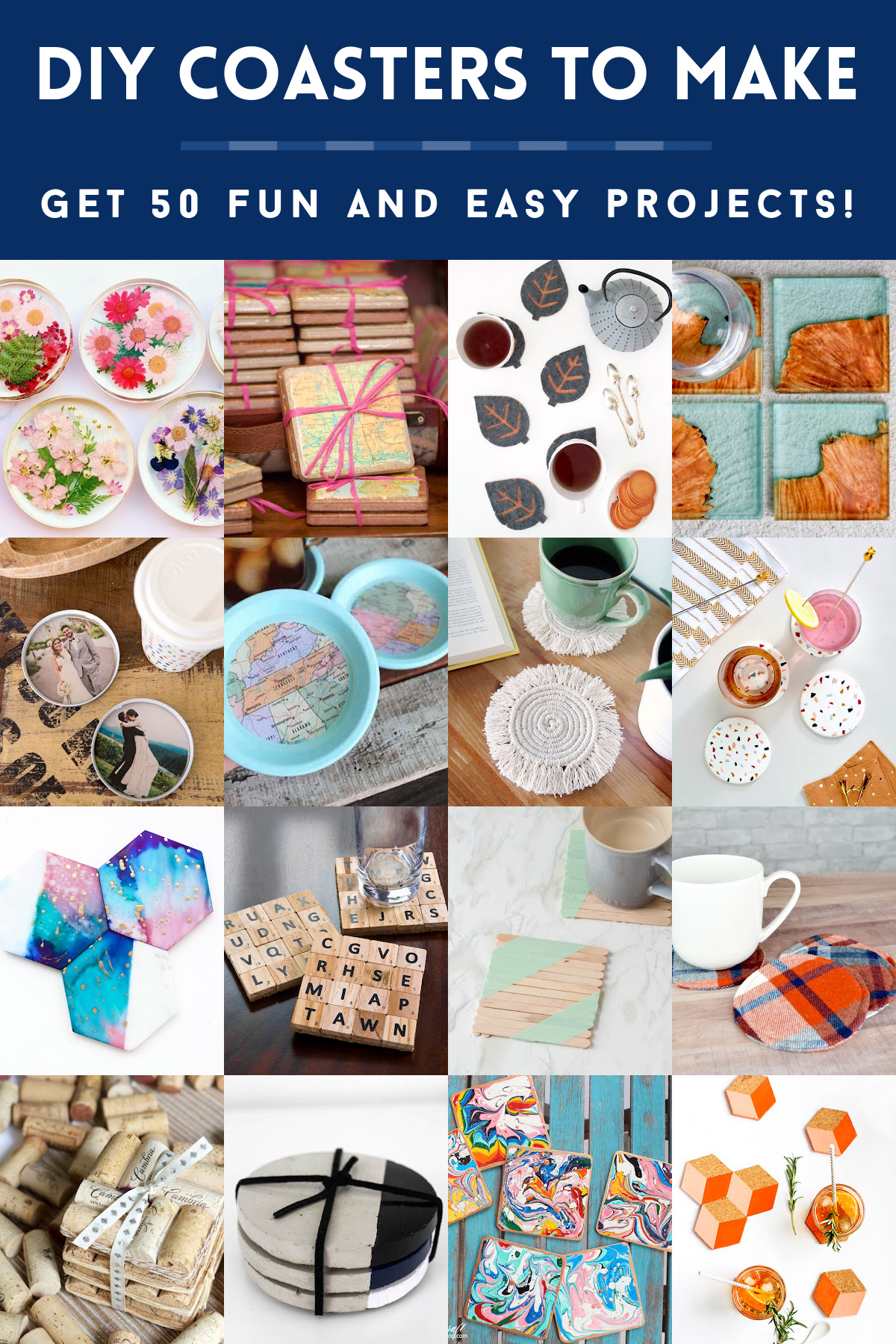 DIY coasters: 50 designs for decor or gifts!