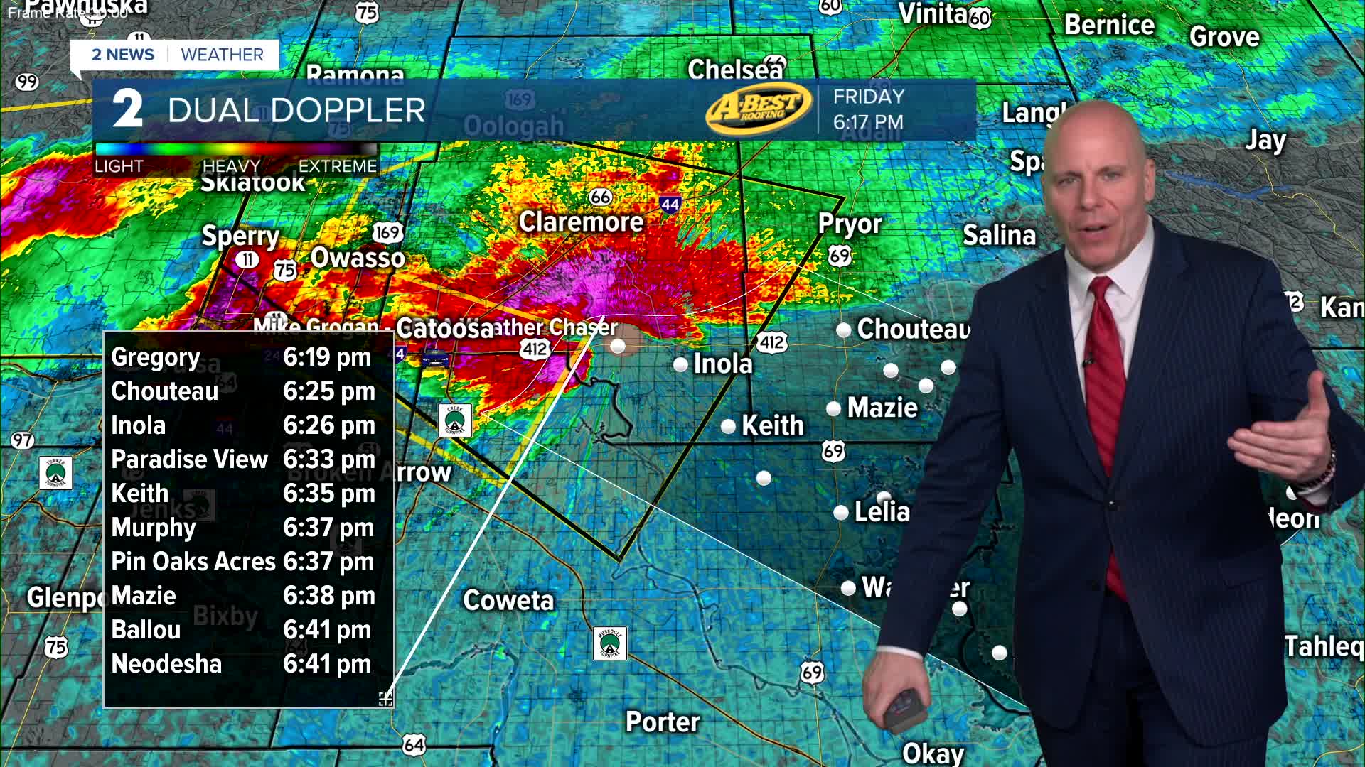 Severe storms will clear late tonight