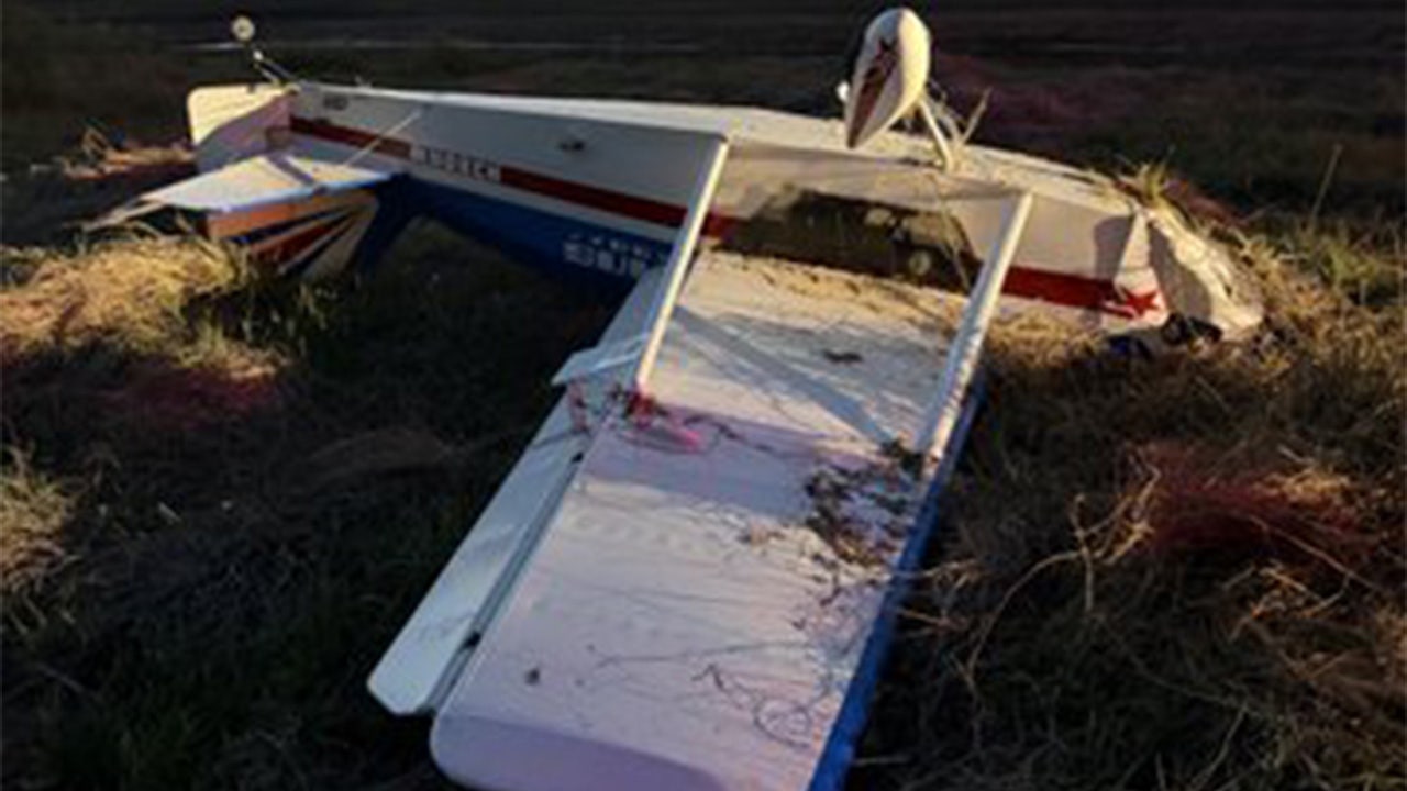 Pilot unharmed after small plane flips during emergency landing near ...