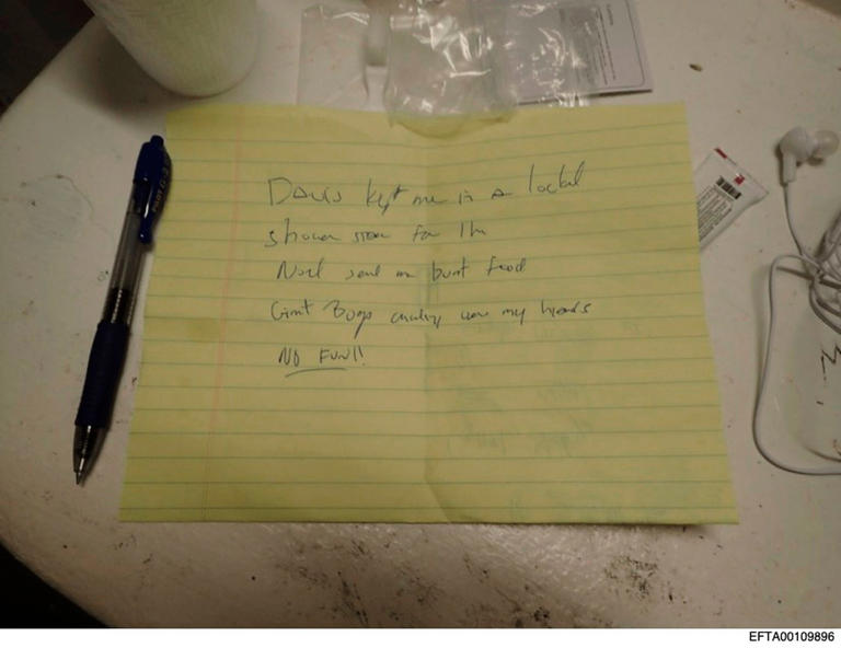 Handwriting on newly released note matches one found after Epstein's ...