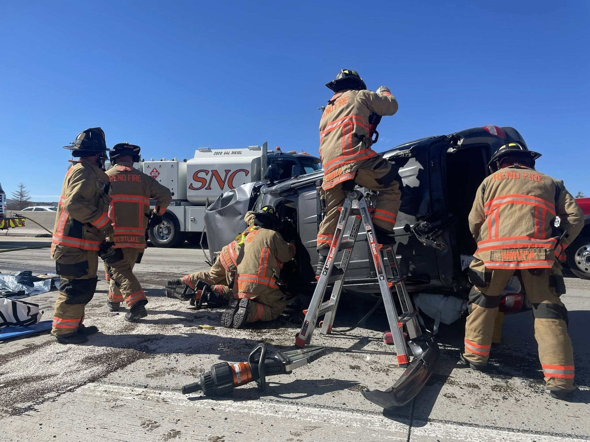 Person extricated from vehicle in rollover wreck that shut down ...
