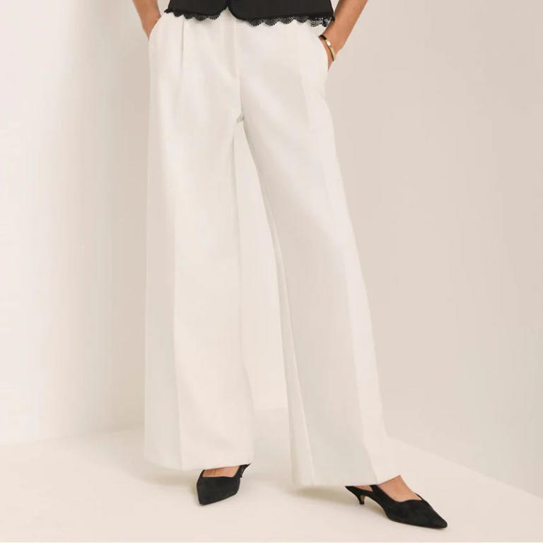 Add a zesty punch to white trouser outfits with Tess Daly's chic high ...