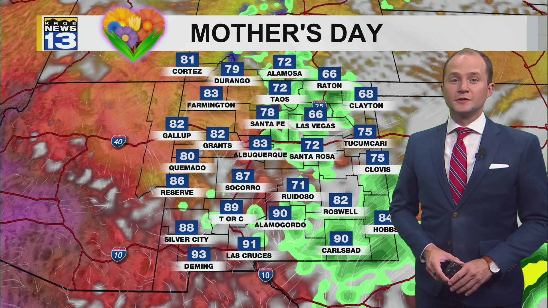 Cold front brings rain chances to parts of New Mexico on Mother's Day