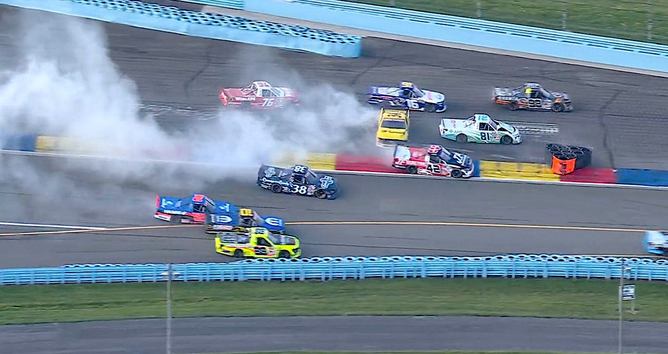 Huge wreck winds up Watkins Glen Truck race