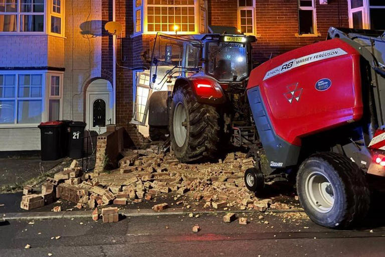 Masked gang sought after stolen tractor driven 'full throttle' into ...
