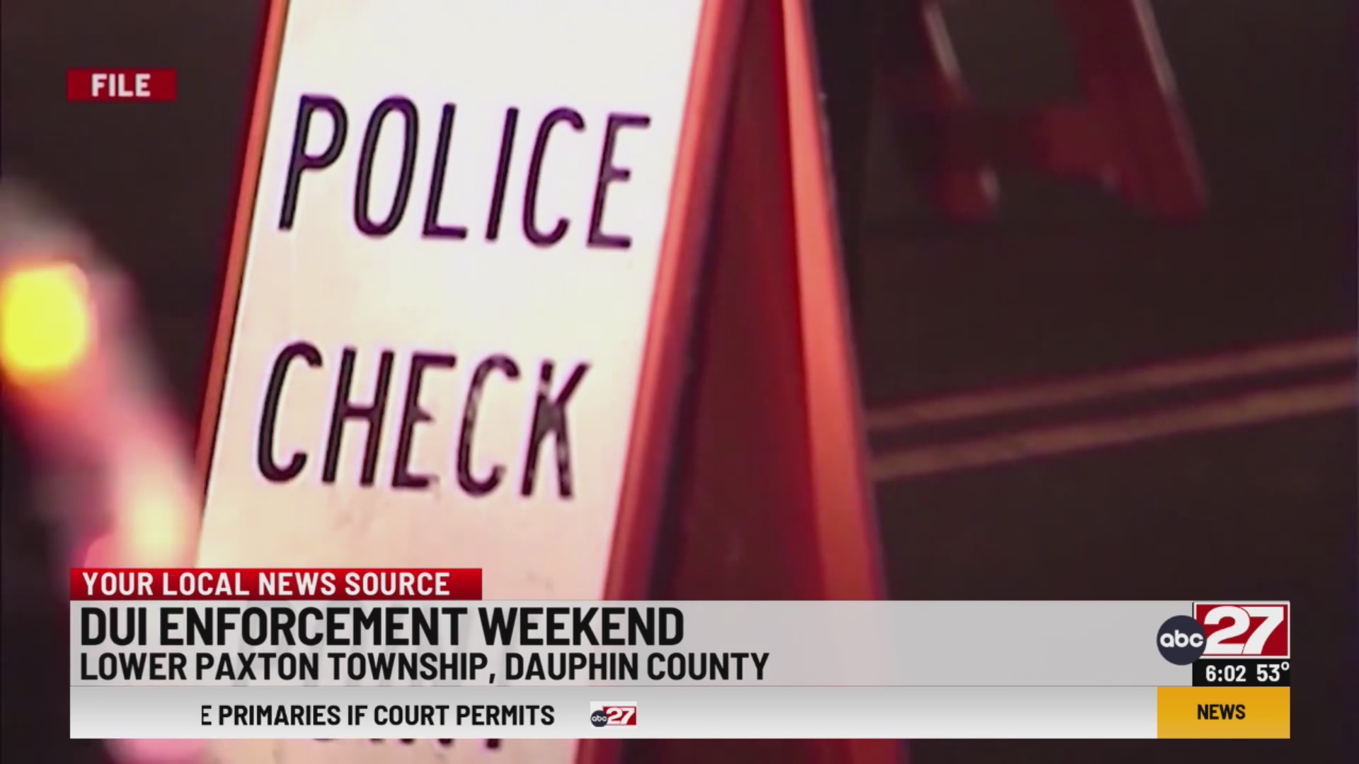 DUI enforcement scheduled this weekend