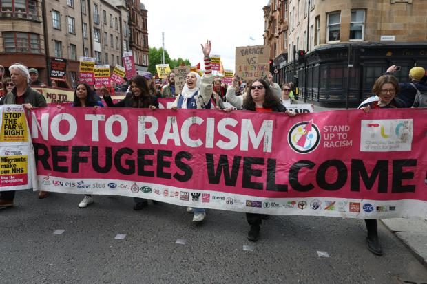 Hundreds march in Glasgow for 'day of rage' against Reform UK