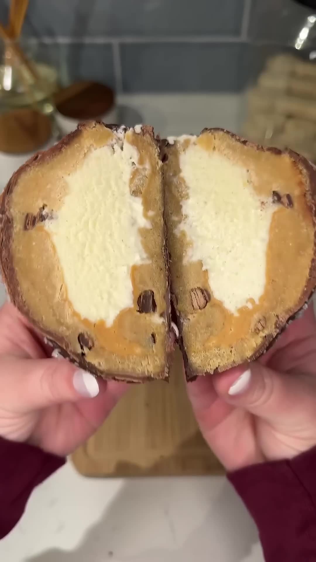 Cookie mixture shaped and chilled to resemble ice cream
