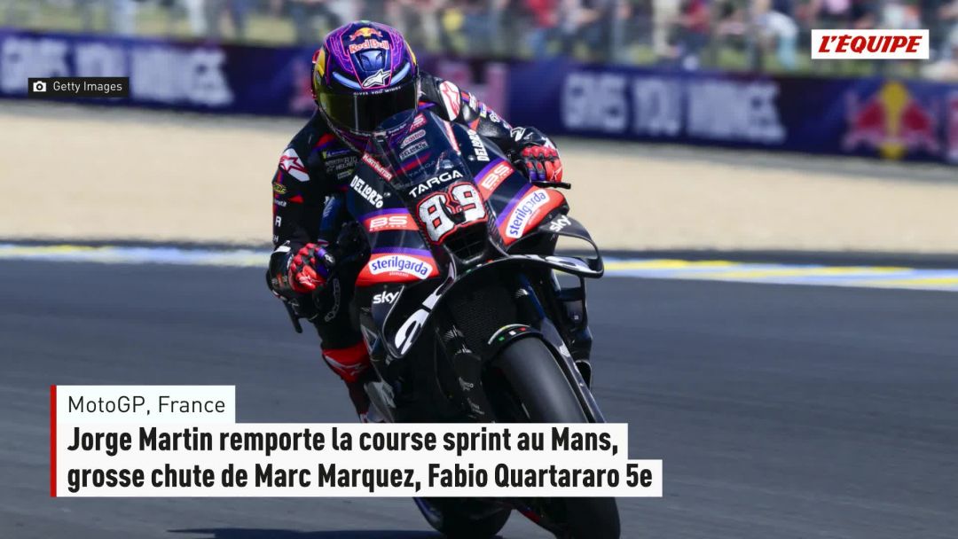 Jorge Martin remporte la course sprint au Mans, grosse chute de Marc ...