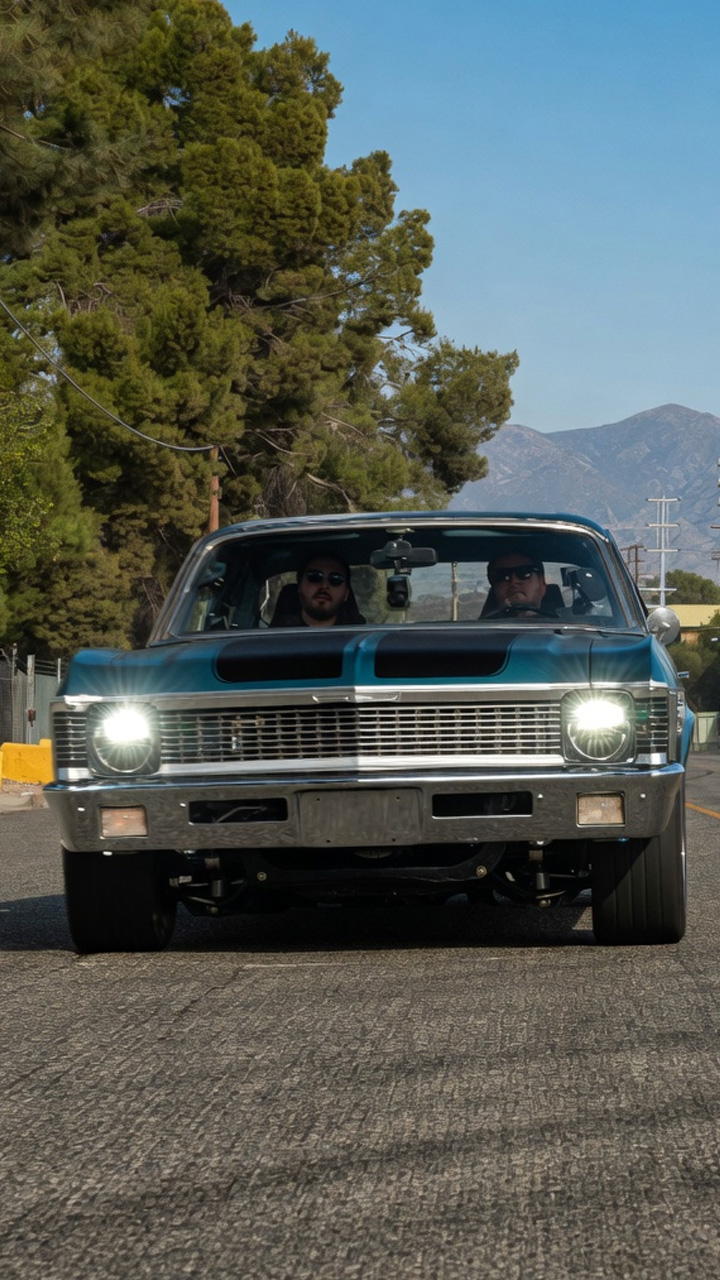 Thrilling road run in a 700HP supercharged Chevy Nova