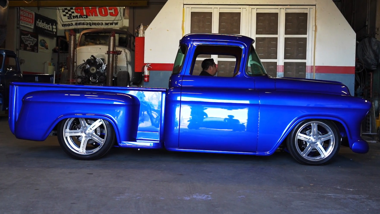 What makes this custom air bagged Chevy truly unique?