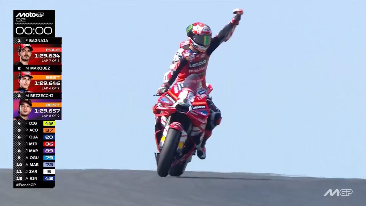 Bagnaia steals pole from Marquez in close MotoGP Le Mans qualifying