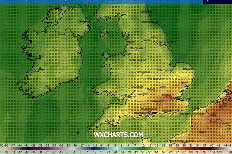 UK weather maps show Brits set for 26C mini heatwave as 9 cities set to ...
