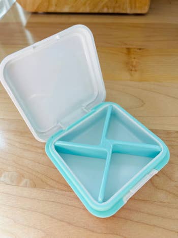 Author's photo of the pill carrier in the color White