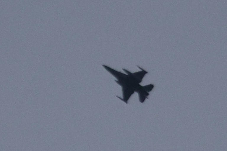 An Israeli Air Force jet fighter over southern Lebanon.