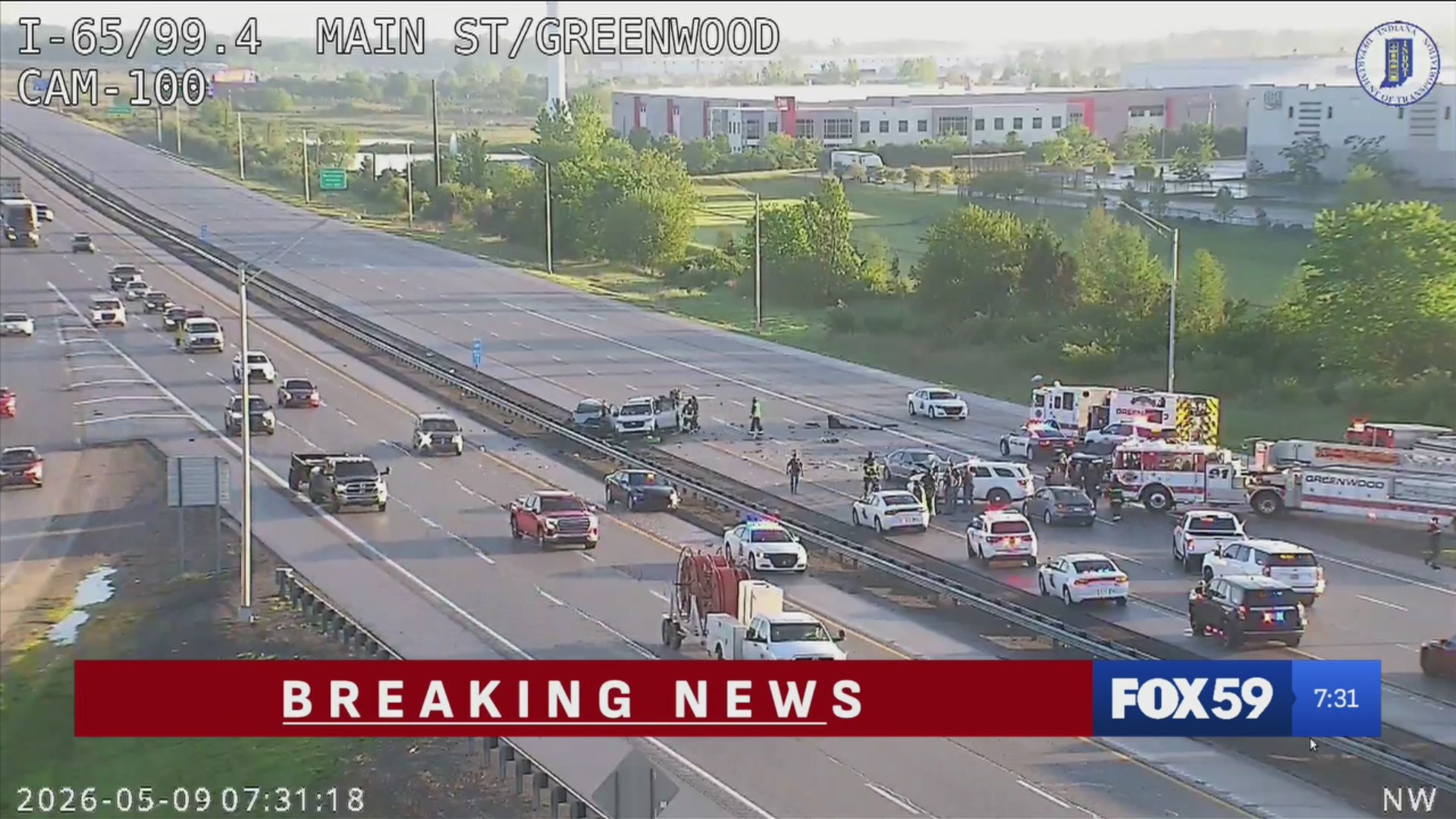 Crash shuts down interstate