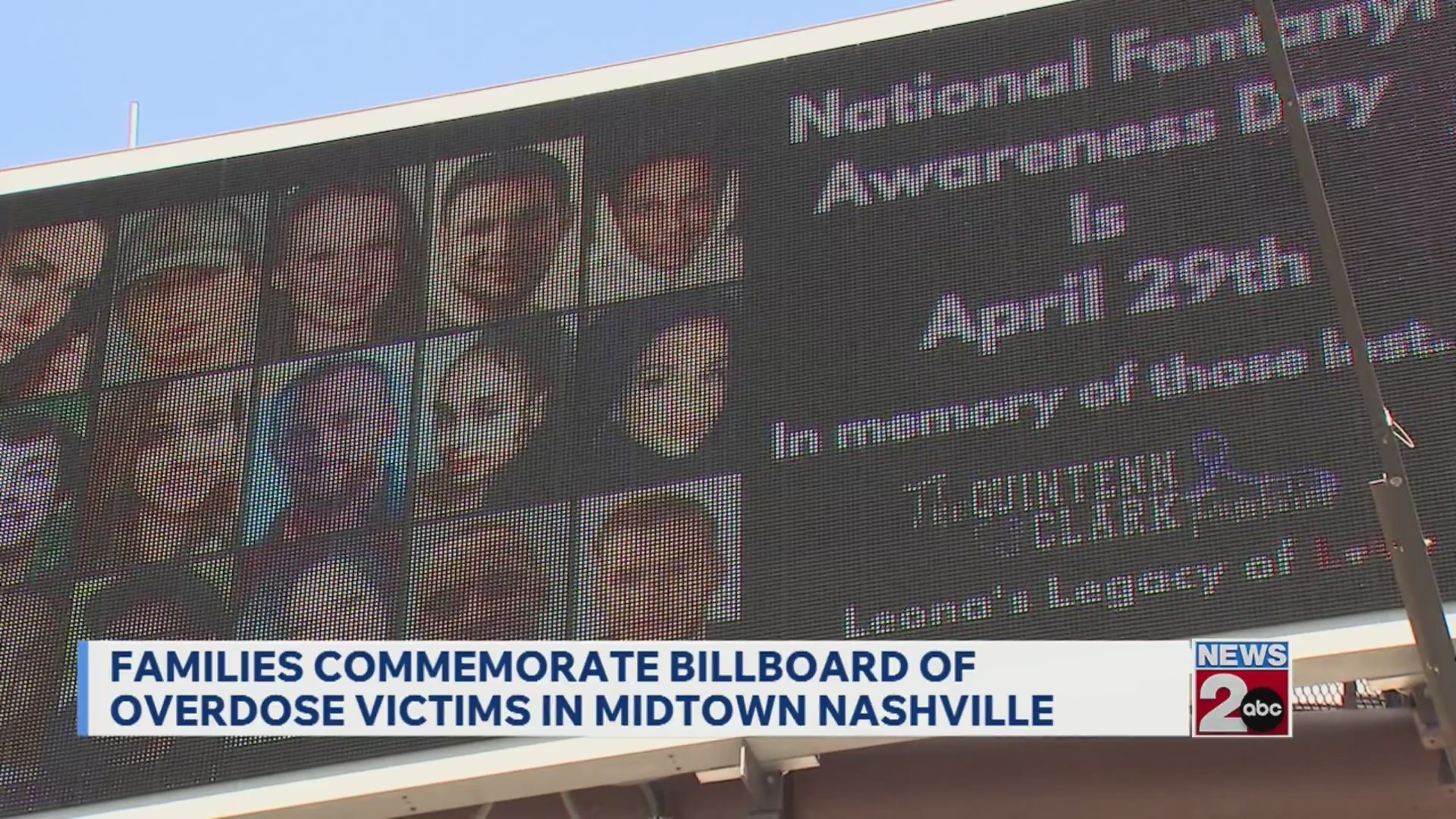 Families commemorate billboard of overdose victims in Nashville